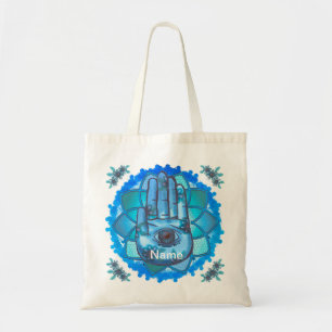 Bolsa Tote Hamsa Blue Lotus Tote Bag