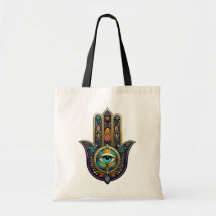 Hamsa Preto Colorido com Terceiro Olho Turquesa