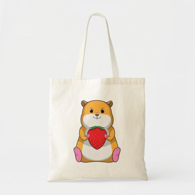 Bolsa Tote Hamster com Morango (Frente)