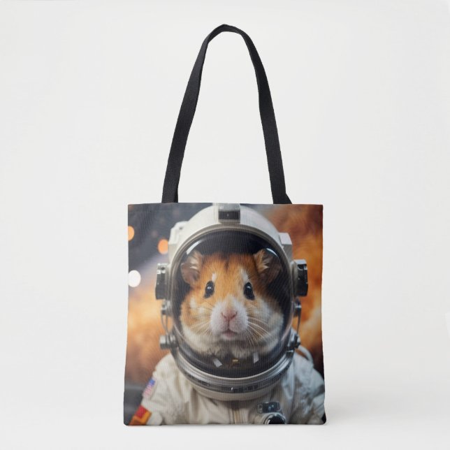 Bolsa Tote Hamster do Astronauta Espacial Exterior (Frente)