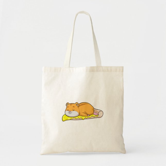 Bolsa Tote Hamster e Pizza com Queijo (Frente)