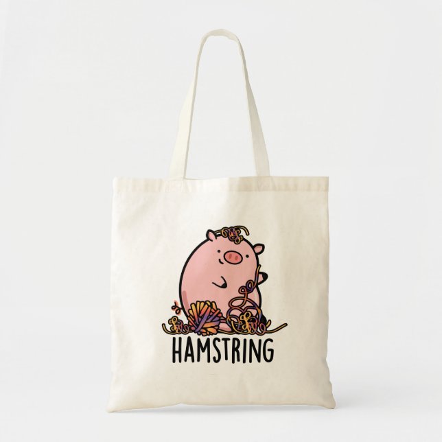 Bolsa Tote Hamstring Funny Pig Pun (Frente)