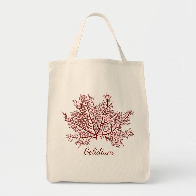 Bolsa Tote Hand drawn Gelidium Seaweed  (Frente)