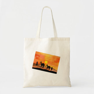 Bolsa Tote Hand-painted Desert Sunset Camel Tote Bag