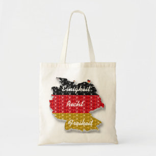 Bolsa Tote Handbag German Flag Einigkeit Recht Freiheit