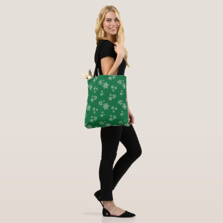 Bolsa Tote Handmade Snowflake Flurries - Bright Green & White