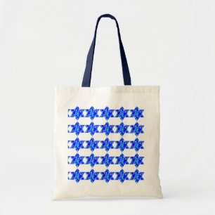 Bolsa Tote Hanukkah Blue Paint Splatter Judeus Stars
