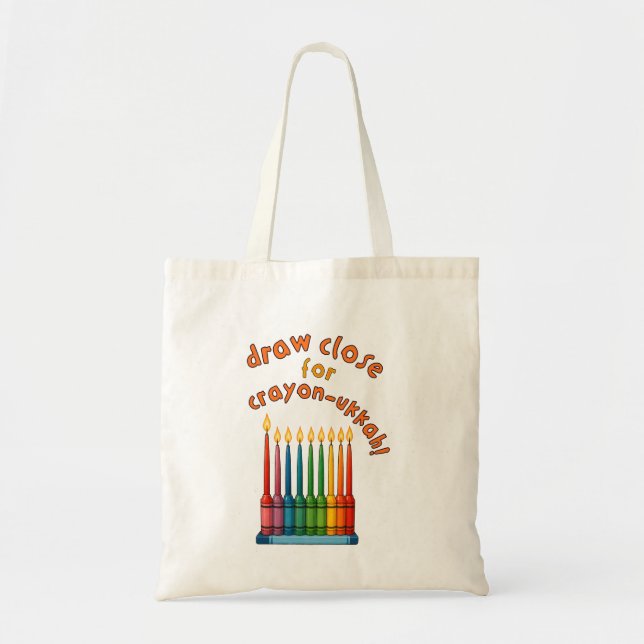 Bolsa Tote Hanukkah Chanukkah Crayon-ukkah Funny Menorah Gift (Frente)