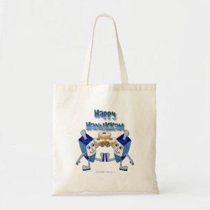 Bolsa Tote Hanukkah Dancing Dreidels e Jelly Doughnut