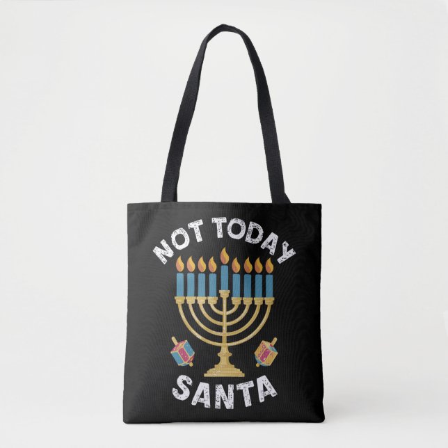 Bolsa Tote Hanukkah Hoje Não Papai noel o judeu Chanukah (Frente)