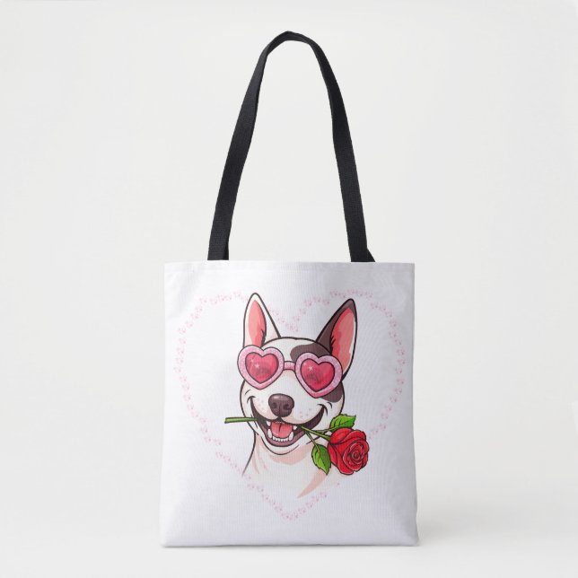 Bolsa Tote Happy bull terrier (Frente)