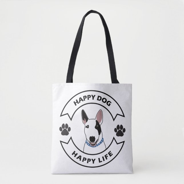 Bolsa Tote Happy dog, happy life (Frente)