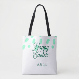 Bolsa Tote Happy Easter green eggs pastel name date simple