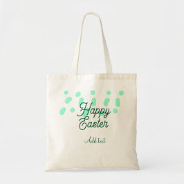 Bolsa Tote Happy Easter green eggs pastel name date simple