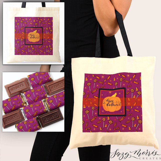 Bolsa Tote Happy Halloween Candy (Criador carregado)
