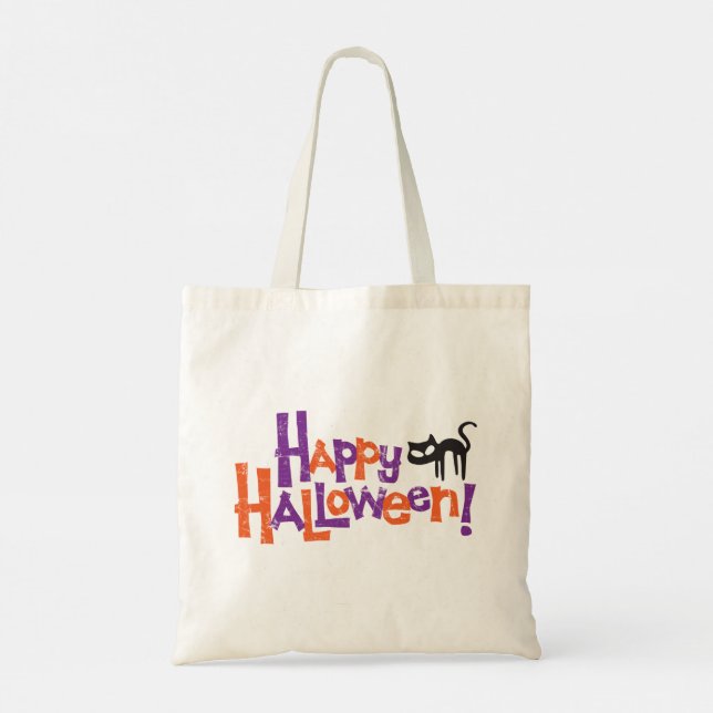 Bolsa Tote Happy Halloween Fun Black Cat (Verso)