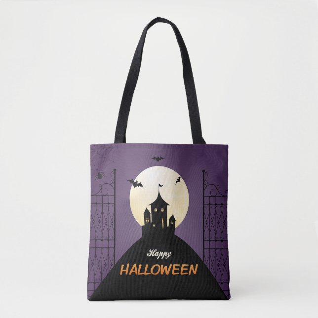 Bolsa Tote Happy Halloween Spooky Castle (Frente)