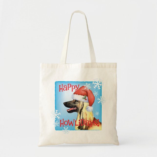 Bolsa Tote Happy Howliday Afghan Hound (Frente)