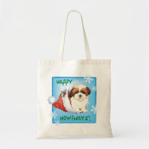 Bolsa Tote Happy Howlidays Shih Tzu