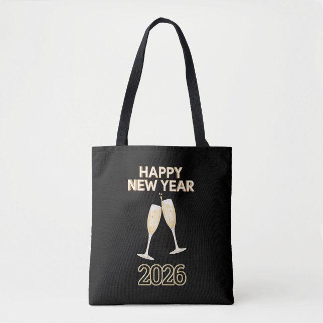 Bolsa Tote Happy New Year Celebration Design – Festive Party (Frente)