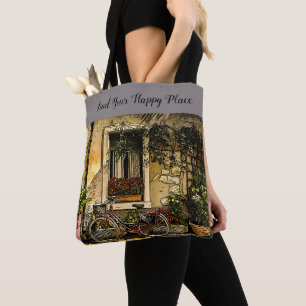 Bolsa Tote Happy Place, bicicleta,