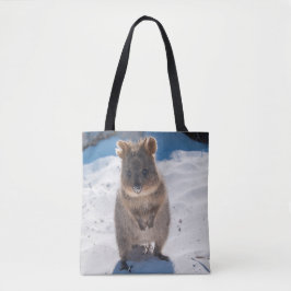 Bolsa Tote Happy Quokka na praia Austrália
