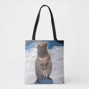 Bolsa Tote Happy Quokka na praia Austrália