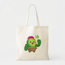 Bolsa Tote Happy Smiling Cactus Kawai Tote Bag