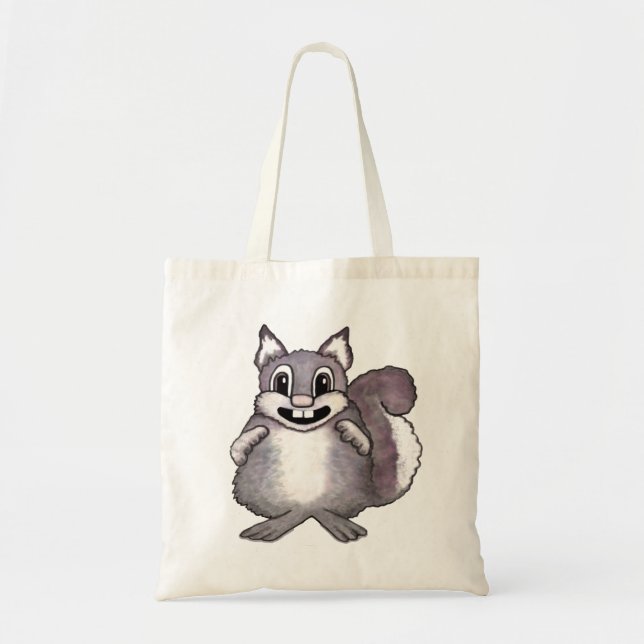Bolsa Tote Happy Squirrel Cartoon Drawing  (Frente)