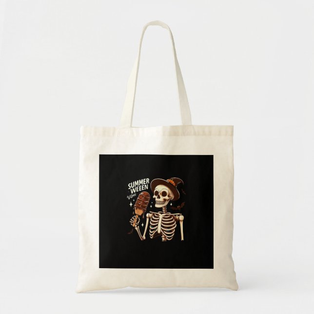Bolsa Tote Happy Summerween Vibes Skeleton IceCream Summer Ha (Frente)