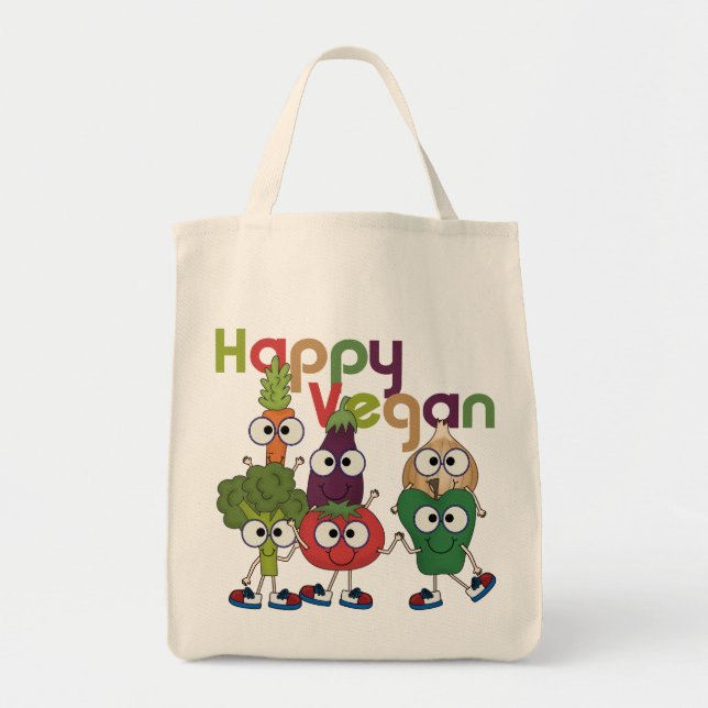 Bolsa Tote Happy Vegan (Frente)