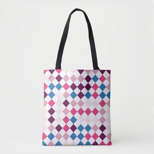 Bolsa Tote Harlequin de Vinho Profundo (Frente)