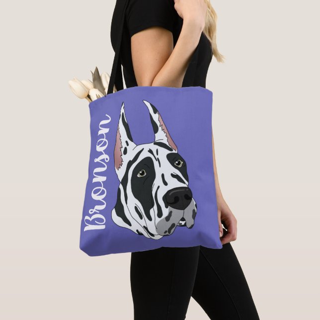 Bolsa Tote Harlequin Great Dane (Close Up)