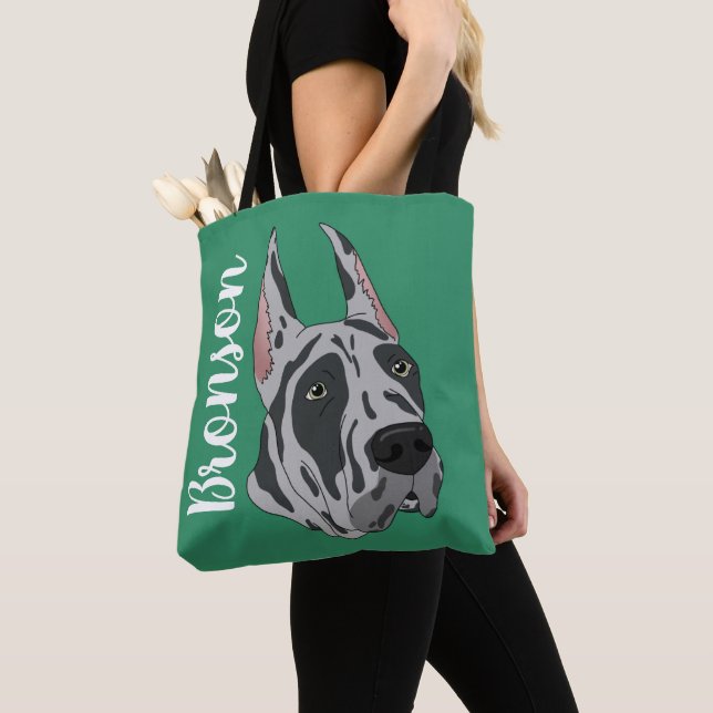 Bolsa Tote Harlequin Great Dane (Close Up)