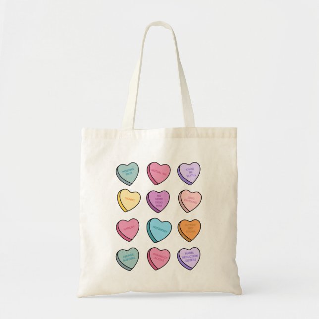 Bolsa Tote Harm Reduction Sisters Candy Heart (Frente)