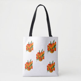 Bolsa Tote Harmonia da Primavera – Tulipas Laranja e Amarelas