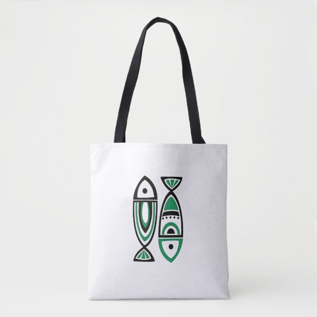 Bolsa Tote Harmonia de Peixes Tribais (Frente)