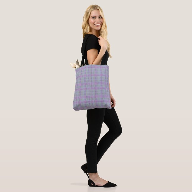 Bolsa Tote Harmonia de Xadrez Lavanda (No(a) Modelo)