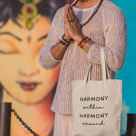 Bolsa Tote Harmonia Dentro Harmonia Ao Redor Presente de Yoga