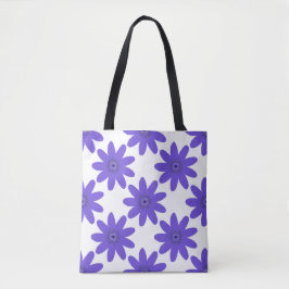 Bolsa Tote 'Harmonia Floral' Padrão Roxo Ousado