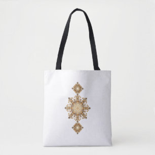Bolsa Tote Harmonia Geométrica Dourada