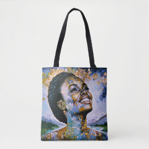 Bolsa Tote "Harmonia no Dourado e no Céu"