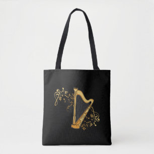 Bolsa Tote Harp Player Gift Girls Harpist Women Music Harp