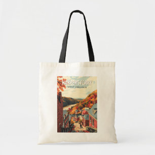 Bolsa Tote Harpers Ferry West Virginia Viagem Arte Vintage