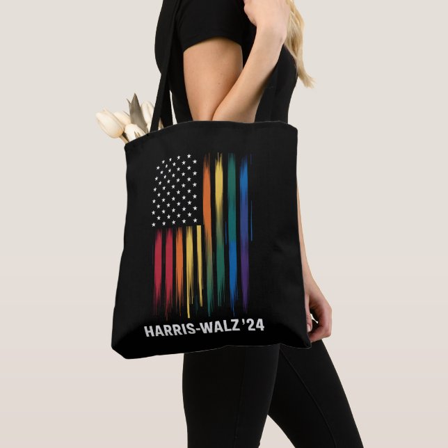 Bolsa Tote Harris Walz 2024 Eleição Kamala Tim Waltz LGBT (Close Up)