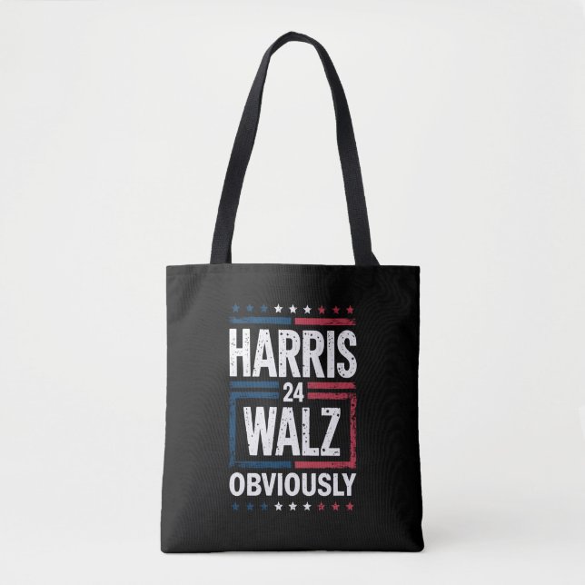 Bolsa Tote Harris Walz Obviamente Harris Waltz 2024 Eleição (Frente)