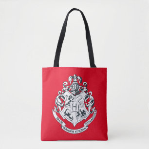 Bolsa Tote Harry Potter  Hogwarts Crest - Preto e Branco