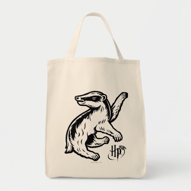 Bolsa Tote Harry Potter | Ícone de Badger Hufflepuff (Frente)