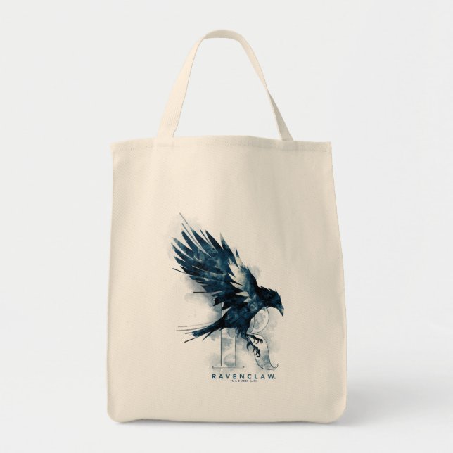 Bolsa Tote Harry Potter | RAVENCLAW™ Raven Watercolor (Frente)