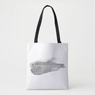 Bolsa Tote Hashtag Gray on Purpose Prateado Pincelada com Bri
